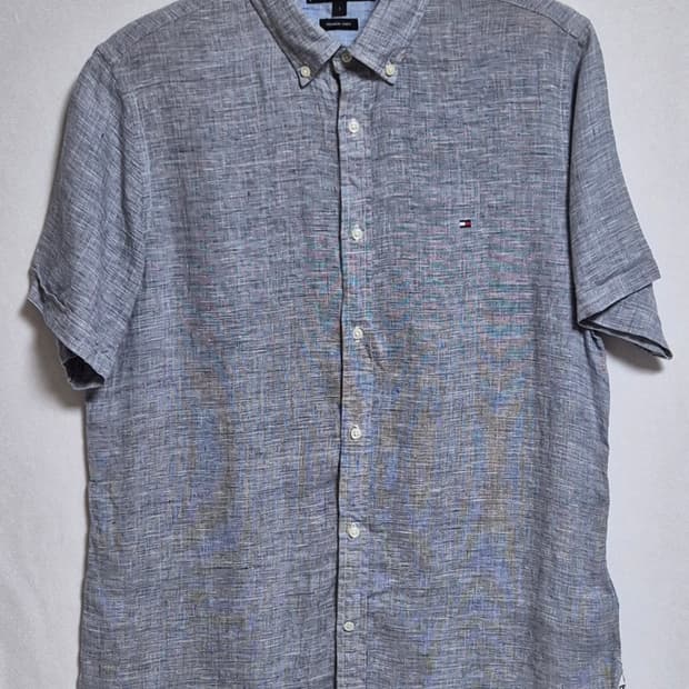 L (100) 타미힐피거 프리미엄 린넨100% 반팔셔츠 남방