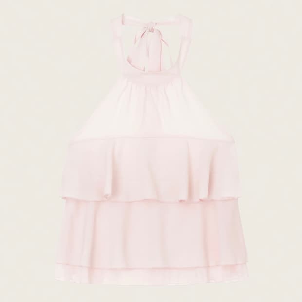 새상품)클리시어 Dear rosy chiffon halter blouse