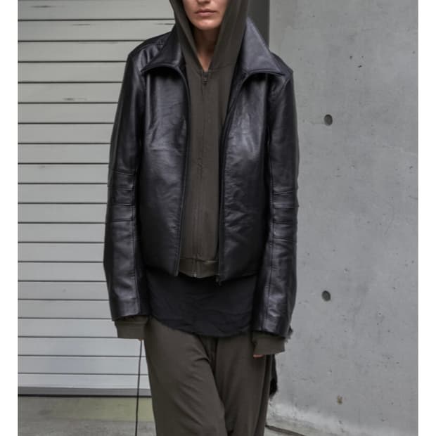 머듈 014 appendix leather jacket /black