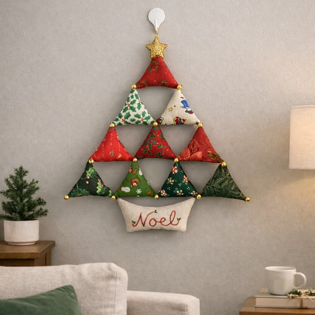 핸드메이드 퀼트 크리스마스 벽트리