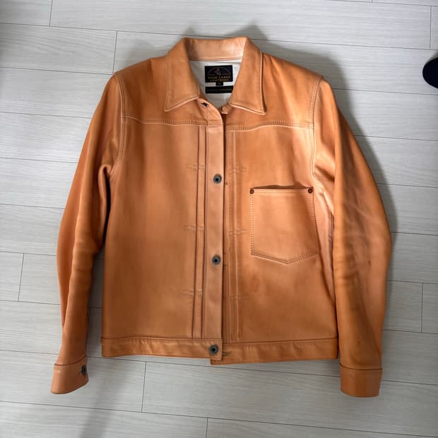 (40size) 하이라지레더 말가죽 트러커 자켓