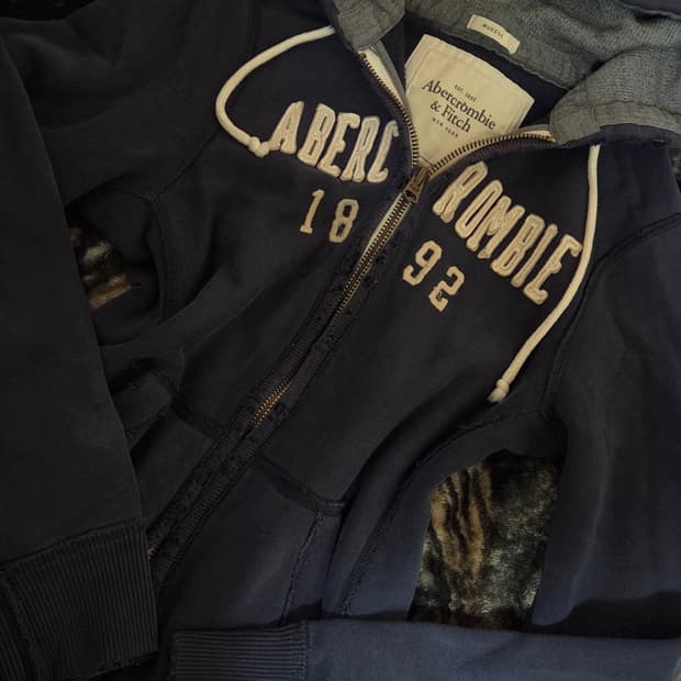 아베크롬비 빈티지 후드집업 네이비 S