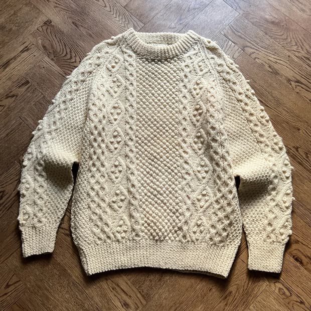[L]90's 아일랜드제 핸드메이드 아란 피셔맨 스웨터 F4