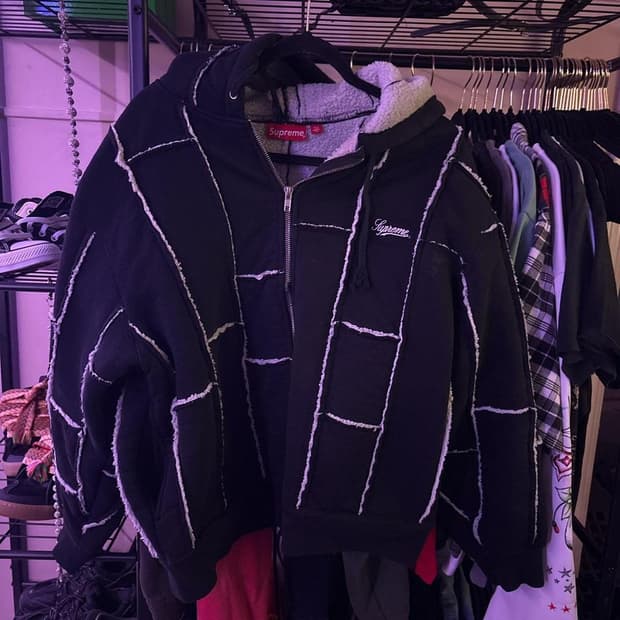 23FW 슈프림 포우 셔링 후드집업 블랙