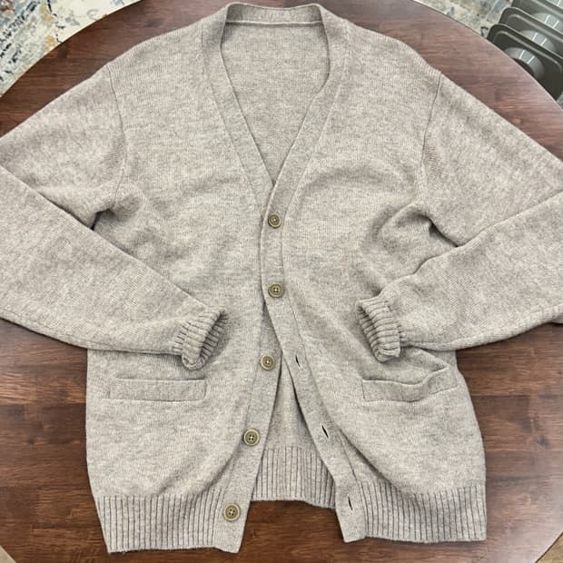 [1회착용] 무인양품 양모100% 워셔블 니트 가디건 베이지