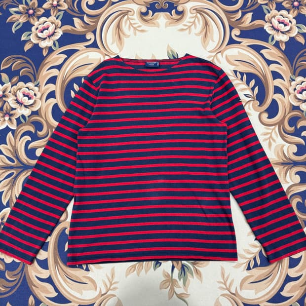 (M) 세인트 제임스 스트라이프 긴팔 티셔츠(네이비,남빨)