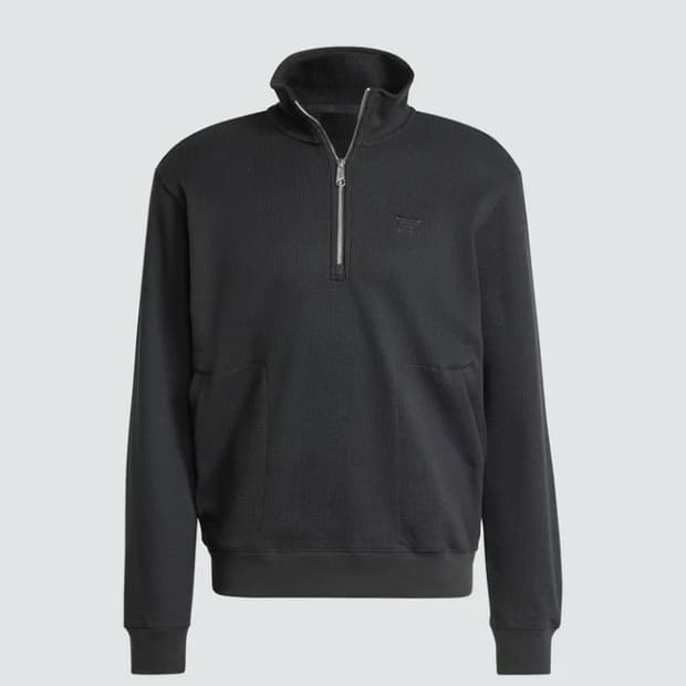 아디다스 와플하프집 스웨트셔츠 검정