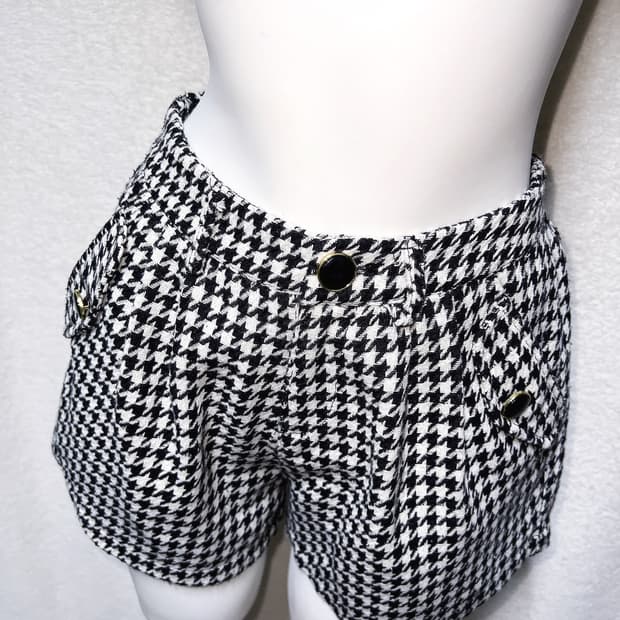 하운드투스 체크 금장 펌킨 반바지 숏팬츠 오네갸루 로맨틱 로걀 펑크 핀터