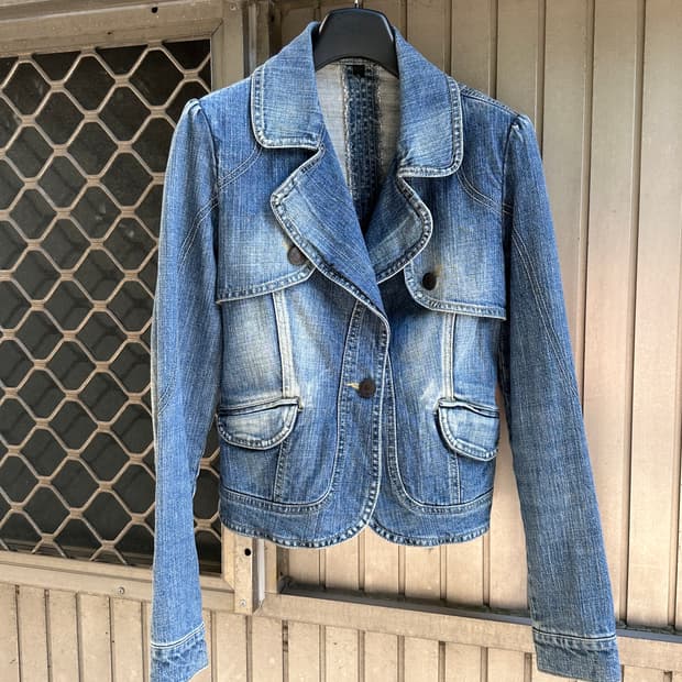 NONE y2k vintage washing denim jacket