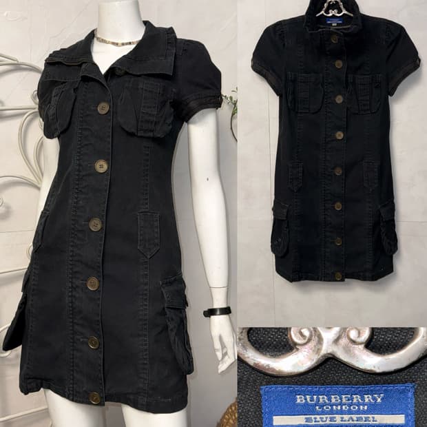 Burberry black button zipper cargo ops