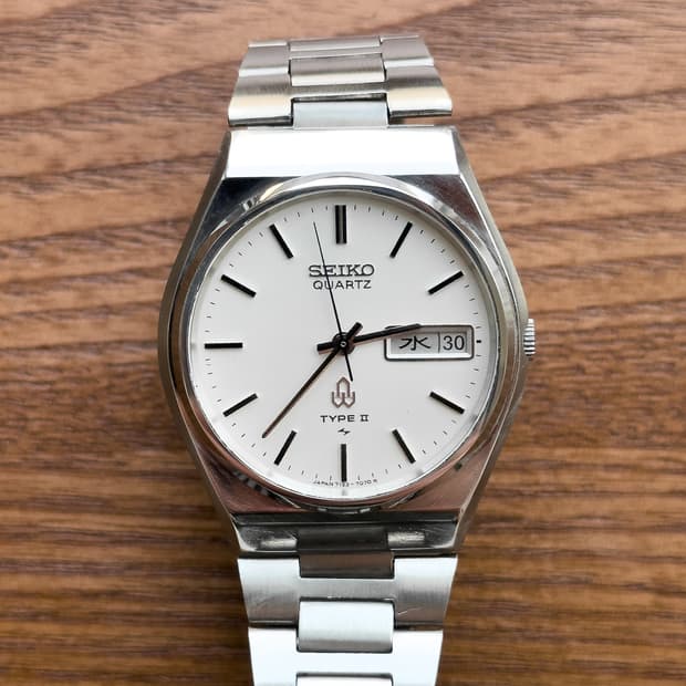 [중고] 세이코 타입2 7123 실버 - 80s 빈티지 쿼츠 데이데이트