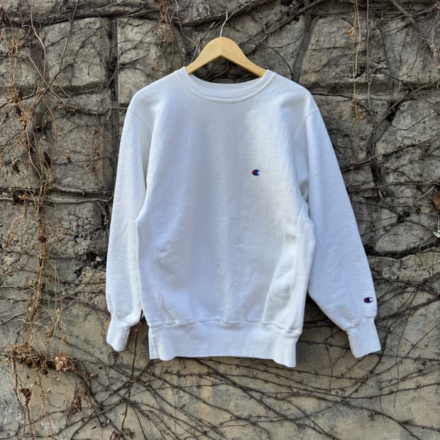 90s 챔피온 usa 빈티지 리버스위브 자수 로고 스웻 셔츠 맨투맨