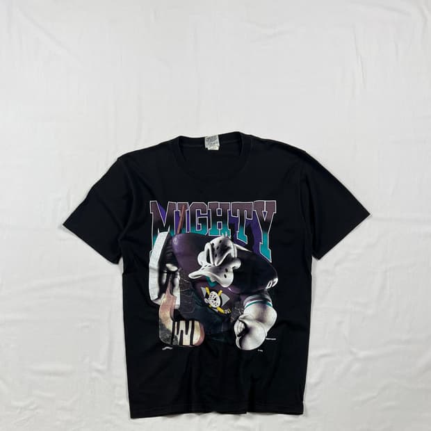 90‘s nhl 마이티 덕 팀 프린트 반팔티