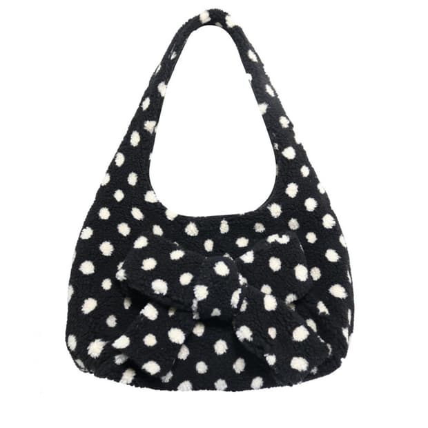 시오서울 도트 땡땡이 리본 dot 숄더백 블랙