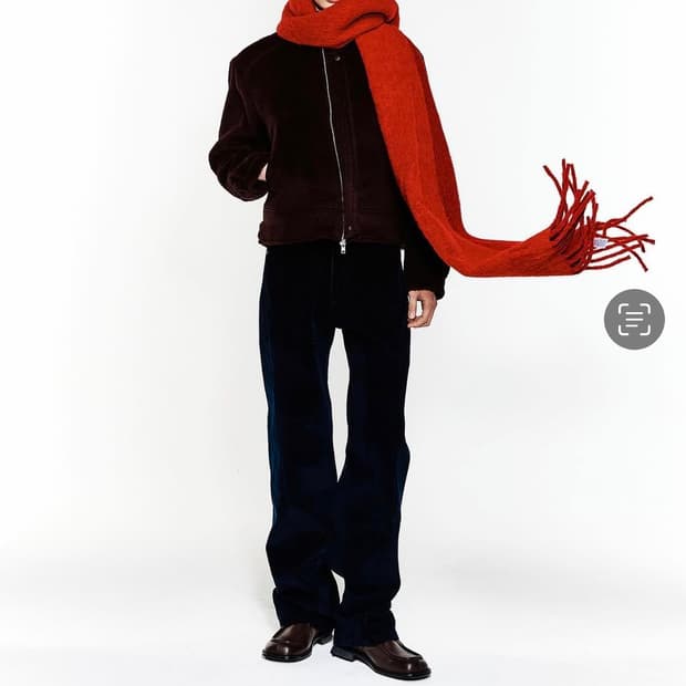 알렌느 3D 패디드 알파카 바이커 자켓 블랙