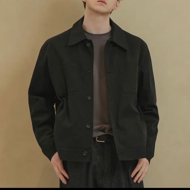 와르 DM1028 코튼 워싱 자켓_블랙