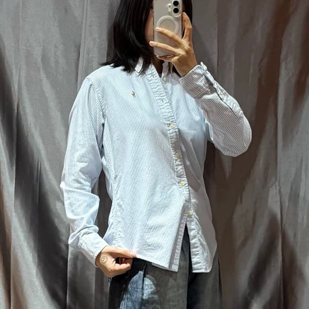 4 폴로랄프로렌 스트라이프 배색 화이트 셔츠