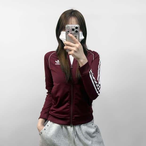 아디다스 슈퍼스타 트랙탑 져지 버건디