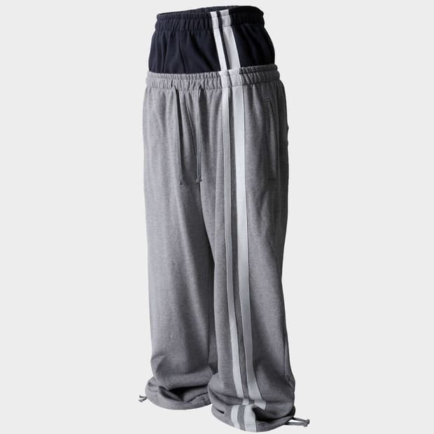 ROARINGRAD double waist sweat pants gray
