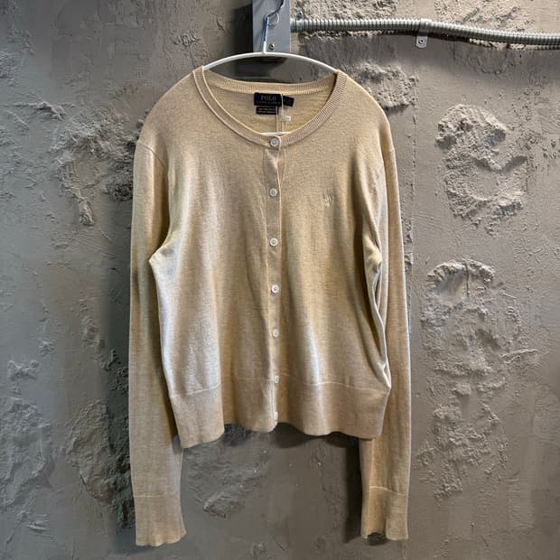 폴로 랄프로렌 피마코튼 라운드 가디건 베이지 M