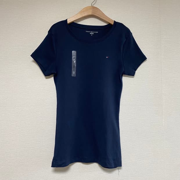 타미힐피거 여성 에센셜 크루넥 반팔 티셔츠 네이비 M