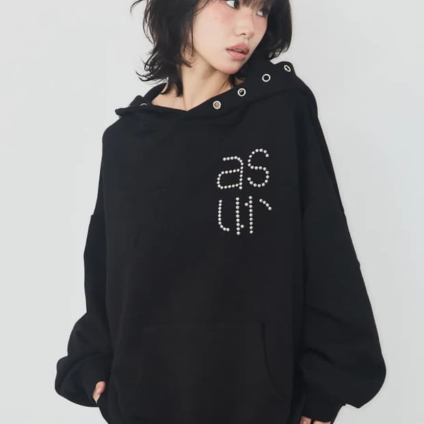 애즈유아 스타 아일렛 후드티 블랙