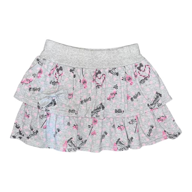 캔디 프린팅 리본 밴딩 캉캉 스커트 키치갸루y2k