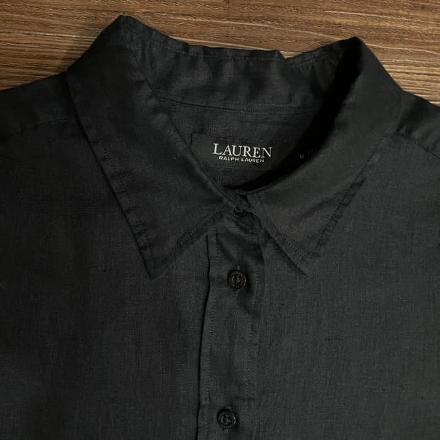 폴로 랄프로렌 블랙라벨 린넨 셔츠 블랙