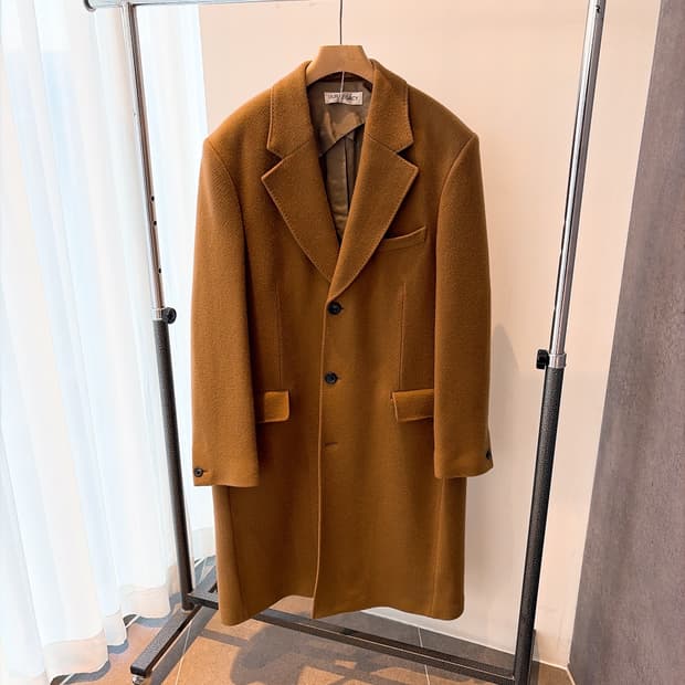 (정품/새상품) 아워레가시 남성 카멜 헤링본 돌핀 코트