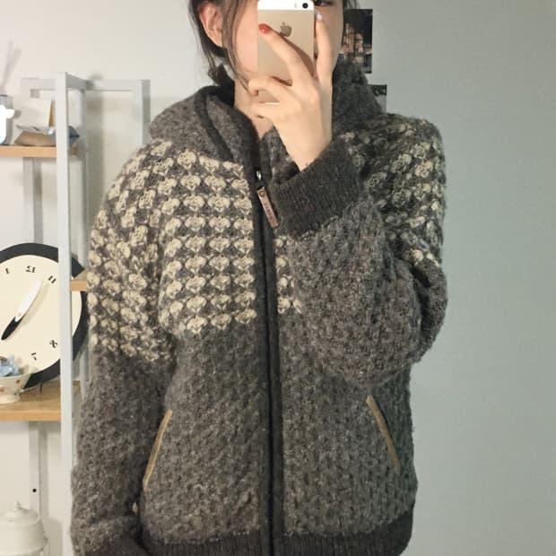 케이버 핫초코 울 후드집업