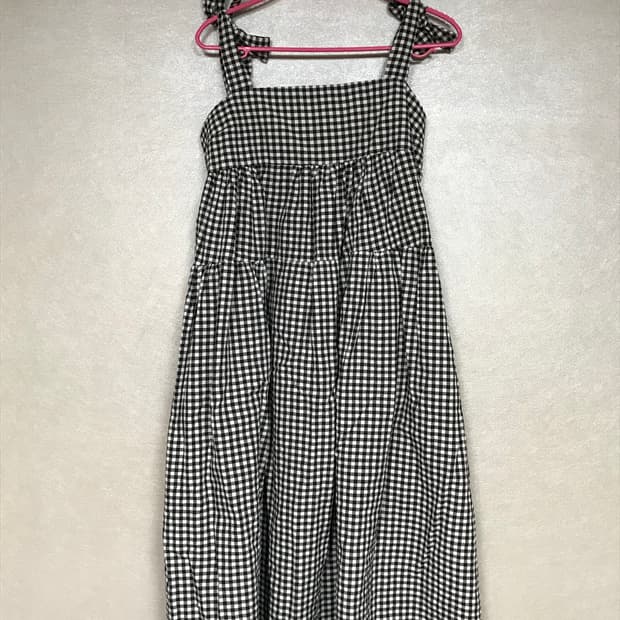 깅엄체크 미디원피스