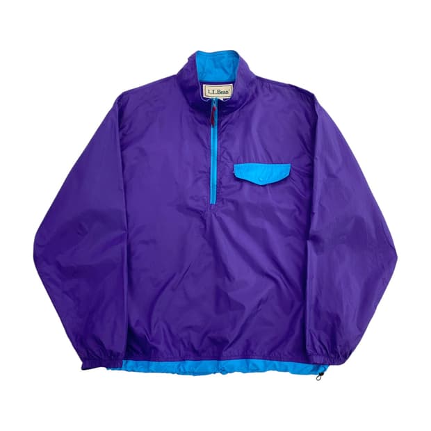 8-90's 엘엘빈 립스탑 나일론 하프집업 풀오버