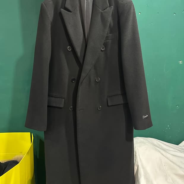 데꼬로소 핸드메이드 울 더블 롱코트XXL