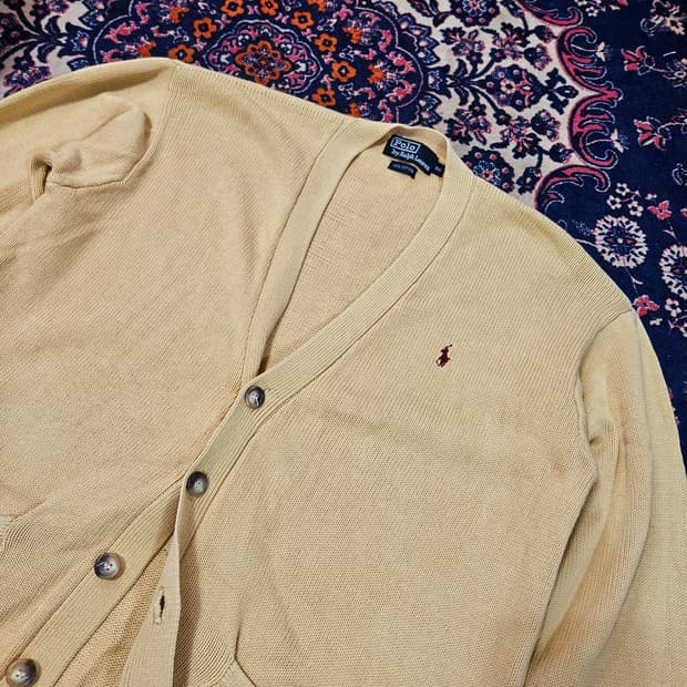 폴로랄프로렌 90's 베이지 코튼 루즈핏 가디건
