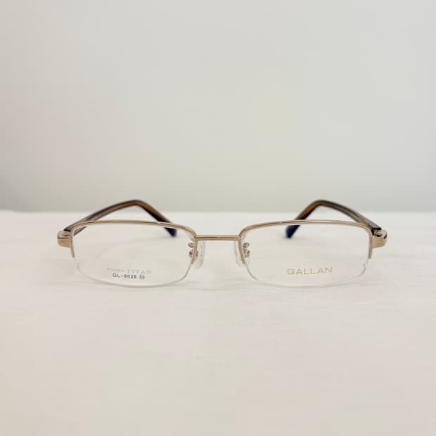 GALLAN 골드 사각 반무테 빈티지안경