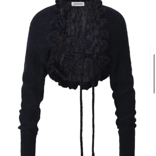 쓰리타임즈 파우더 볼레로 가디건 네이비