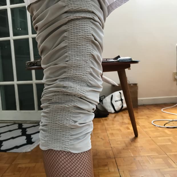 vintage grey shirring pants (free)
