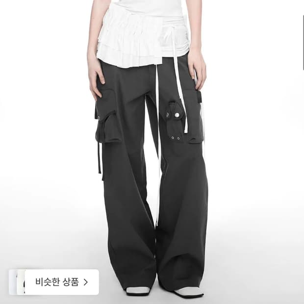 나체 STRAP WIDE CARGO PANTS black