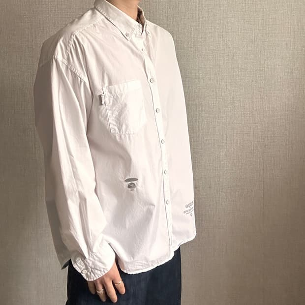  Aape Patch Logo White Overshirt