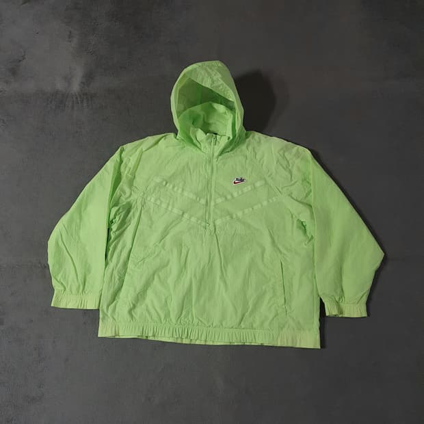 나이키 후드 아노락 바람막이 XXL 110 네온그린