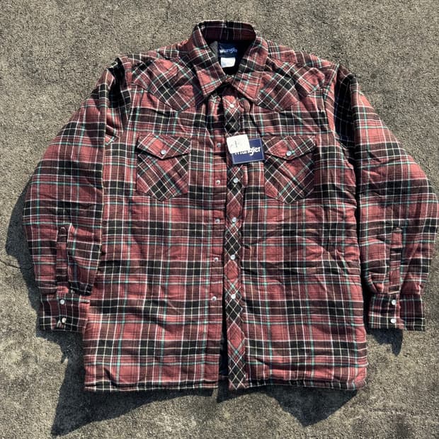 [L~XL] Wrangler 랭글러 누빔 체크 셔츠 자켓