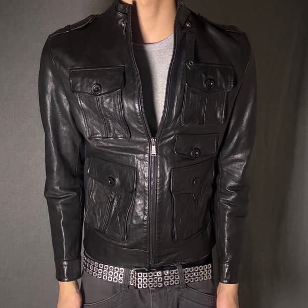 양가죽 포켓 디테일 자켓