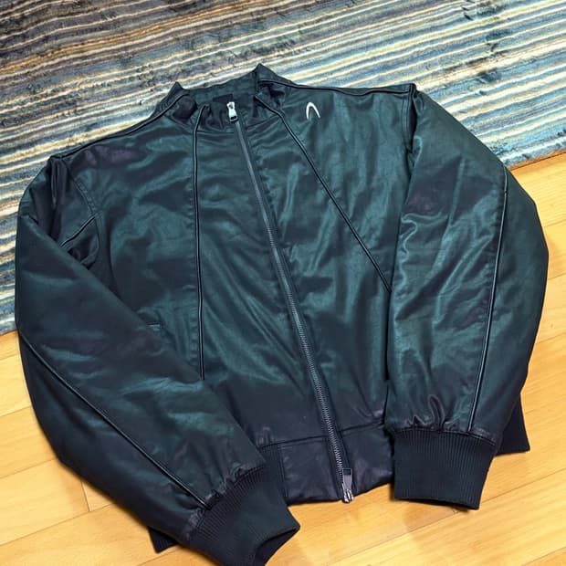 Piping Leather Blouson (Black)