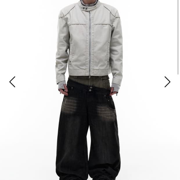 (구매) OPUSO012 EVEL BIKER JACKET IVORY