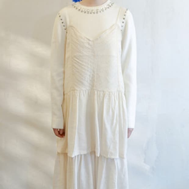샵페어리 pintuck layered dress 아이보리