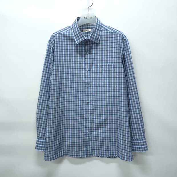 닥스(DAKS) 남성 블루 체크 긴팔 셔츠 (사이즈 100)