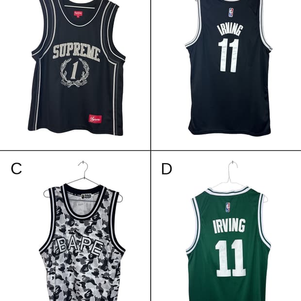 Supreme, Bape, Kyrie Irving 저지 일괄처리