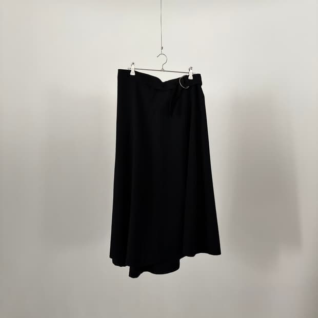 Belt Detail Flare Skirt
