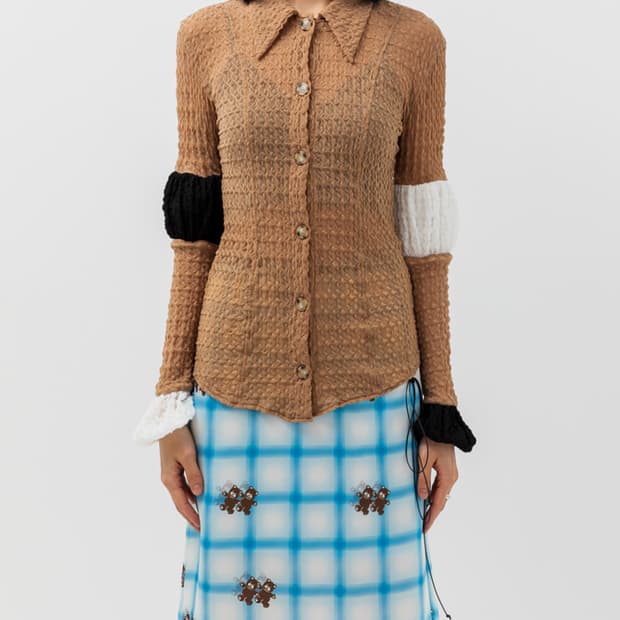 KIJUN 럼플드 블라우스 판매