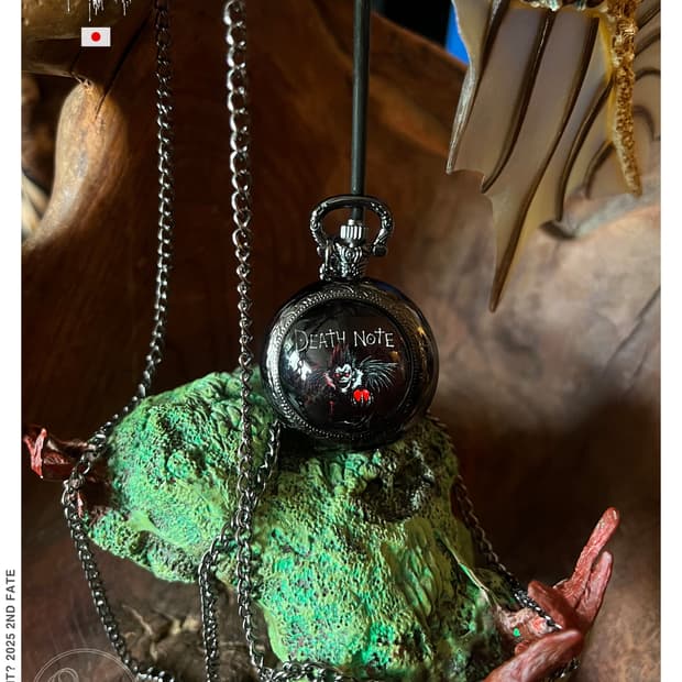 Vintage Death Note Pocket Watch Necklace